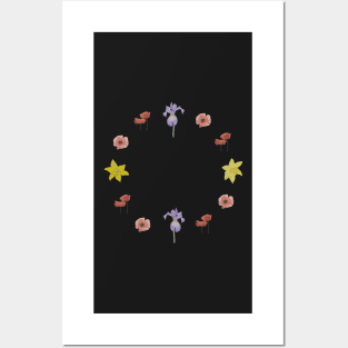 Flowers circle Posters and Art